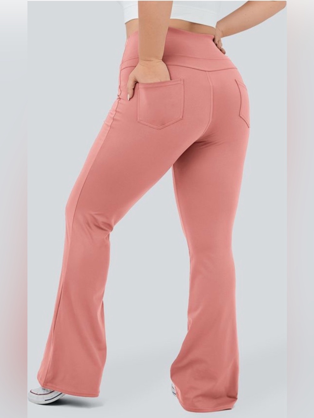 HALARA Candy Pink Flared Leggings for Women